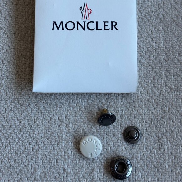 Moncler White Chrome Snap Button Replacement Repair Kit Authentic Original Spare - Picture 5 of 6